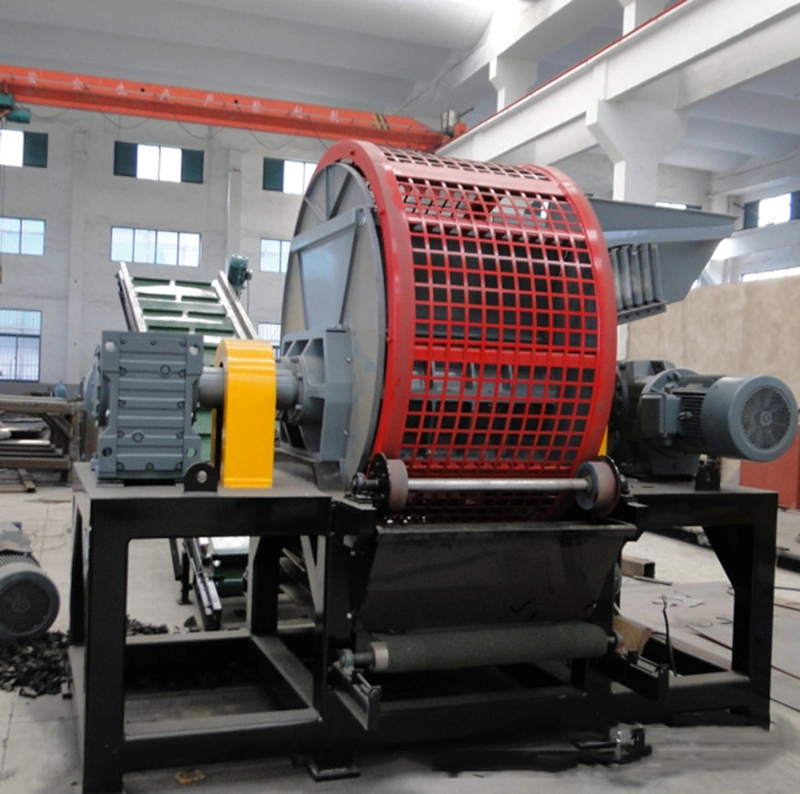 CE Certified Industrial Waste Rubber Tire Double Shaft Shredder Metal Scrap Crusher