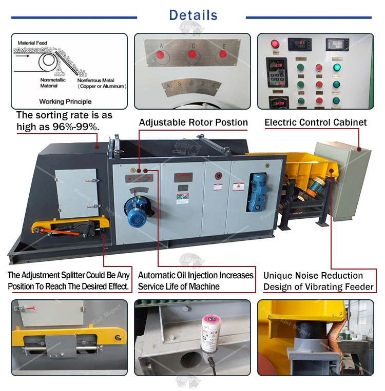 Serviceable Non Ferrous Metal Eddi Current Separator Metal Crushing Machine